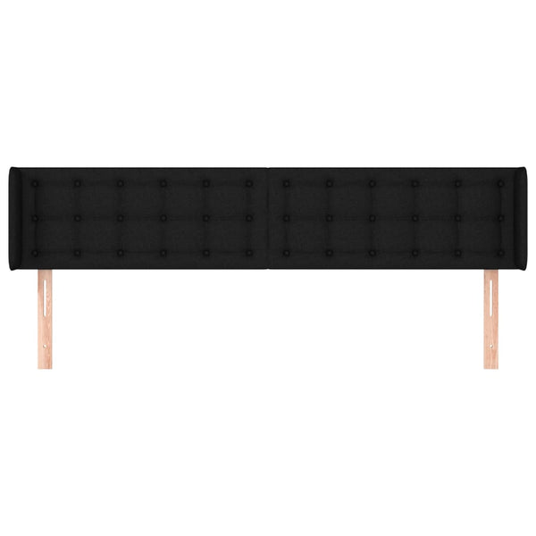 Kopfteil mit Ohren Schwarz 183x16x78/88 cm Stoff
