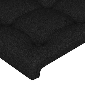 Kopfteil mit Ohren Schwarz 203x16x78/88 cm Stoff