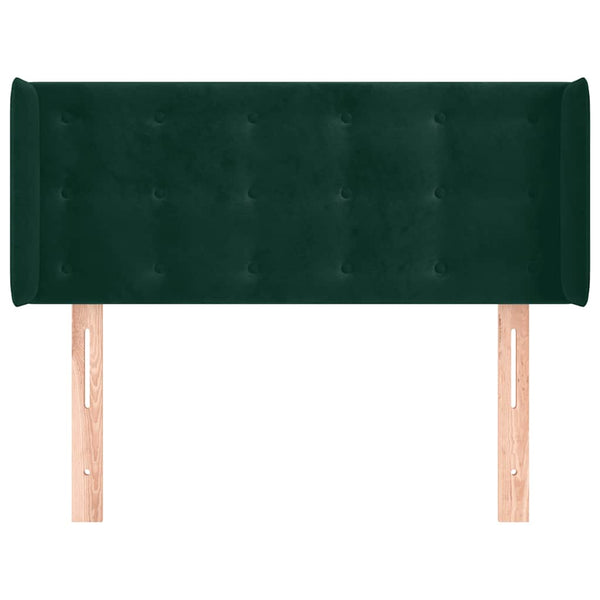 Kopfteil mit Ohren Dunkelgrün 83x16x78/88 cm Samt