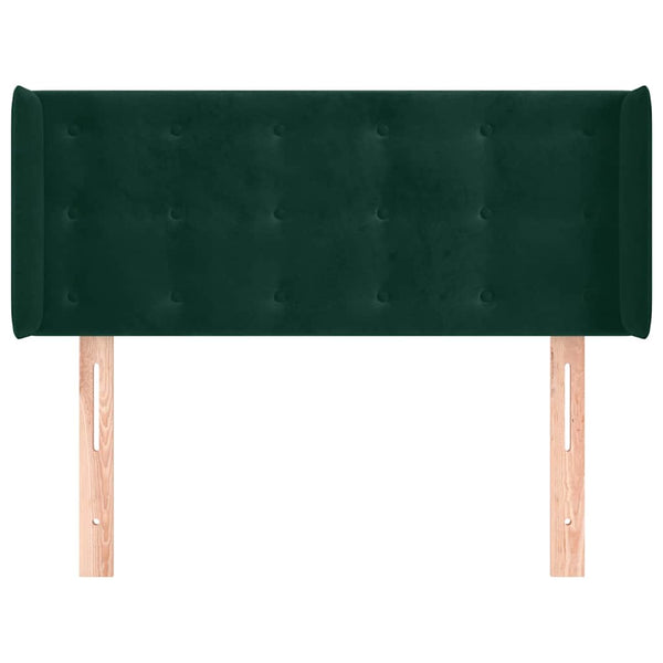 Kopfteil mit Ohren Dunkelgrün 93x16x78/88 cm Samt