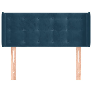 Kopfteil mit Ohren Dunkelblau 93x16x78/88 cm Samt