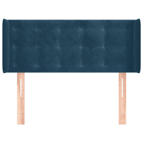 Kopfteil mit Ohren Dunkelblau 93x16x78/88 cm Samt