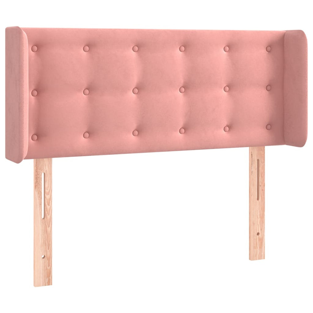 Kopfteil mit Ohren Rosa 93x16x78/88 cm Samt