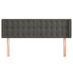 Kopfteil mit Ohren Dunkelgrau 147x16x78/88 cm Samt