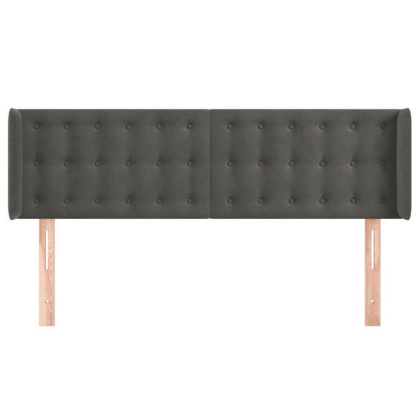 Kopfteil mit Ohren Dunkelgrau 147x16x78/88 cm Samt