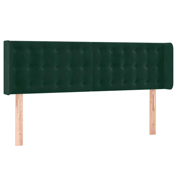 Kopfteil mit Ohren Dunkelgrün 147x16x78/88 cm Samt