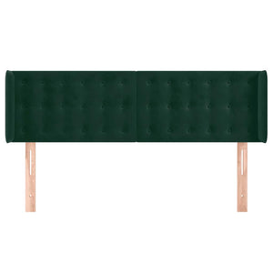 Kopfteil mit Ohren Dunkelgrün 147x16x78/88 cm Samt