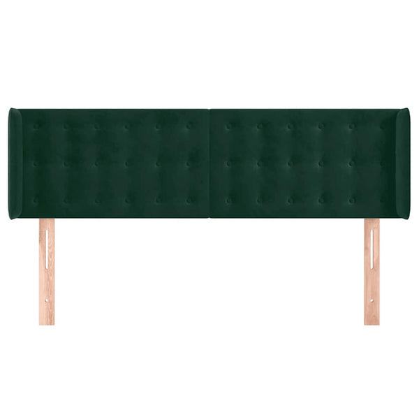 Kopfteil mit Ohren Dunkelgrün 147x16x78/88 cm Samt