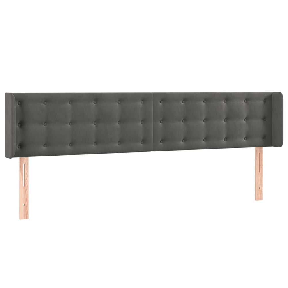 vidaXL Wingback Headboard Dark Grey 163x16x78/88 cm Velvet