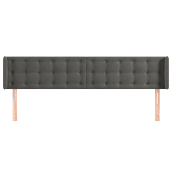 vidaXL Wingback Headboard Dark Grey 163x16x78/88 cm Velvet