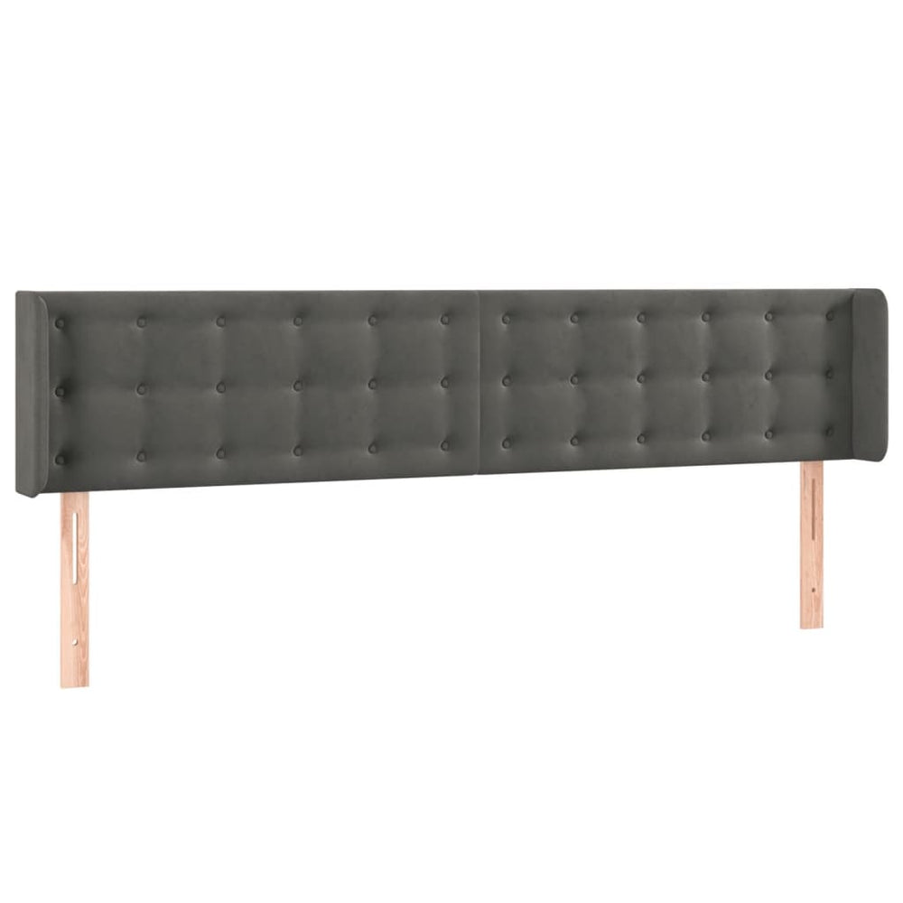 vidaXL Wingback Headboard Dark Grey 183x16x78/88 cm Velvet