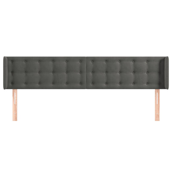 vidaXL Wingback Headboard Dark Grey 183x16x78/88 cm Velvet