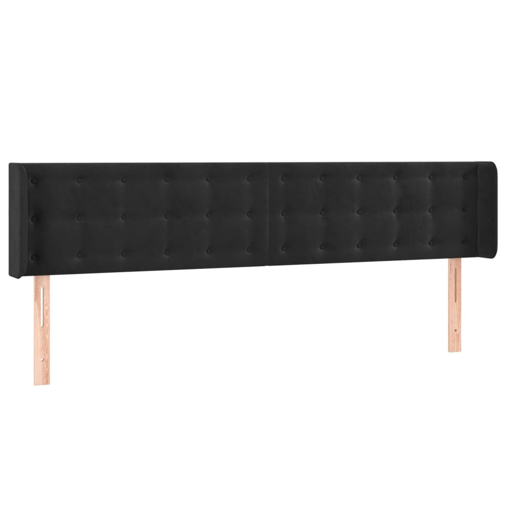 vidaXL Wingback Headboard Black 183x16x78/88 cm Velvet