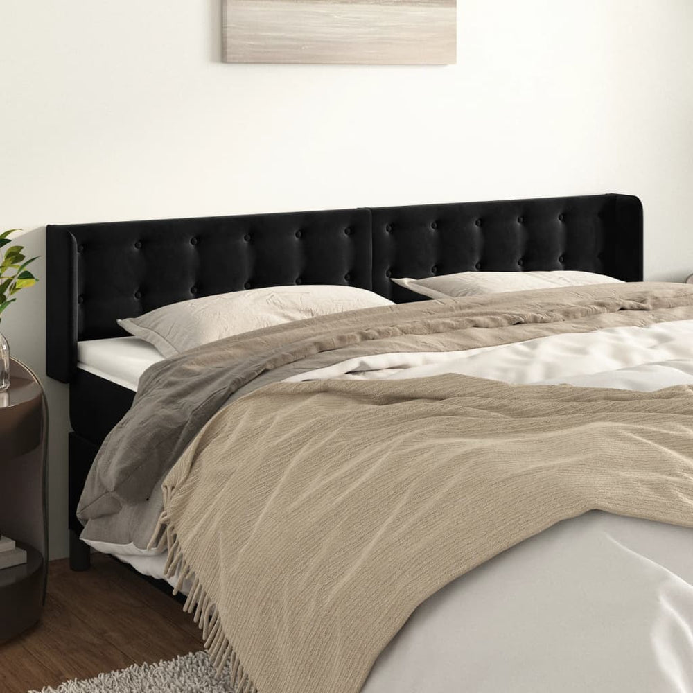 vidaXL Wingback Headboard Black 183x16x78/88 cm Velvet