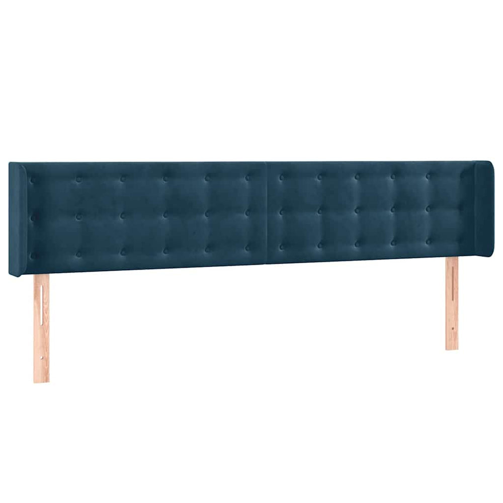 vidaXL Wingback Headboard Dark Blue 183x16x78/88 cm Velvet