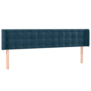 vidaXL Wingback Headboard Dark Blue 183x16x78/88 cm Velvet