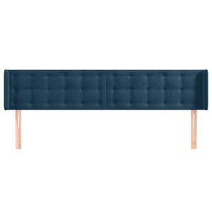 vidaXL Wingback Headboard Dark Blue 183x16x78/88 cm Velvet