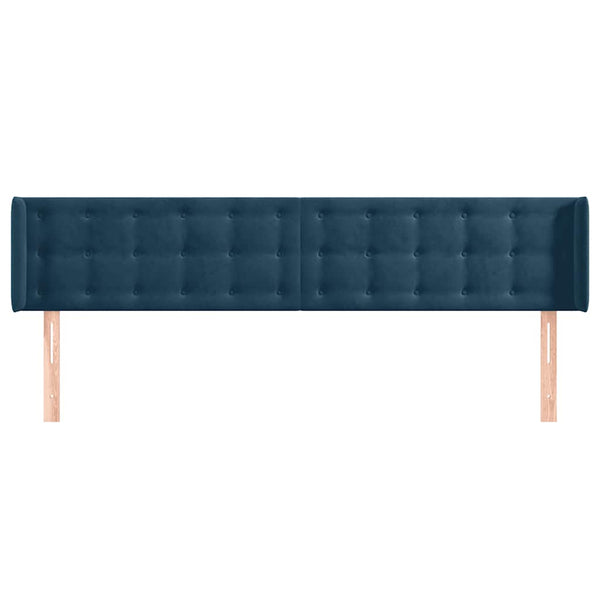 vidaXL Wingback Headboard Dark Blue 183x16x78/88 cm Velvet