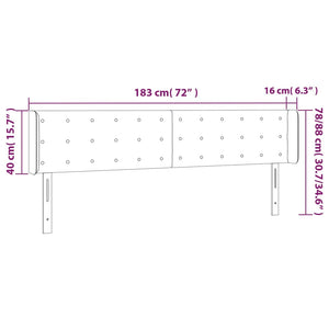 vidaXL Wingback Headboard Pink 183x16x78/88 cm Velvet
