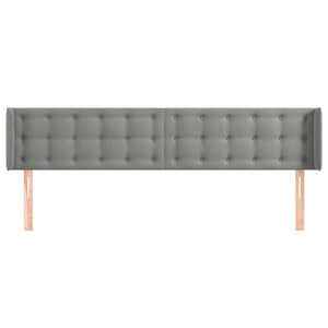 vidaXL Wingback Headboard Light Grey 203x16x78/88 cm Velvet