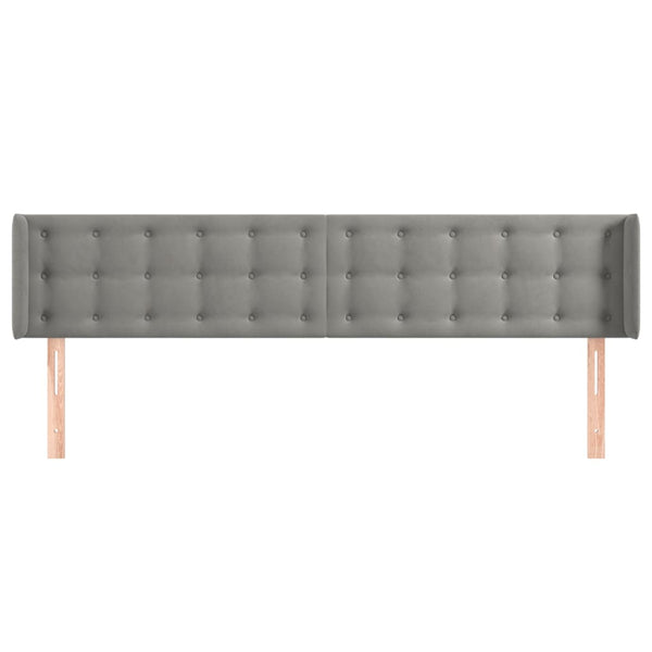 vidaXL Wingback Headboard Light Grey 203x16x78/88 cm Velvet