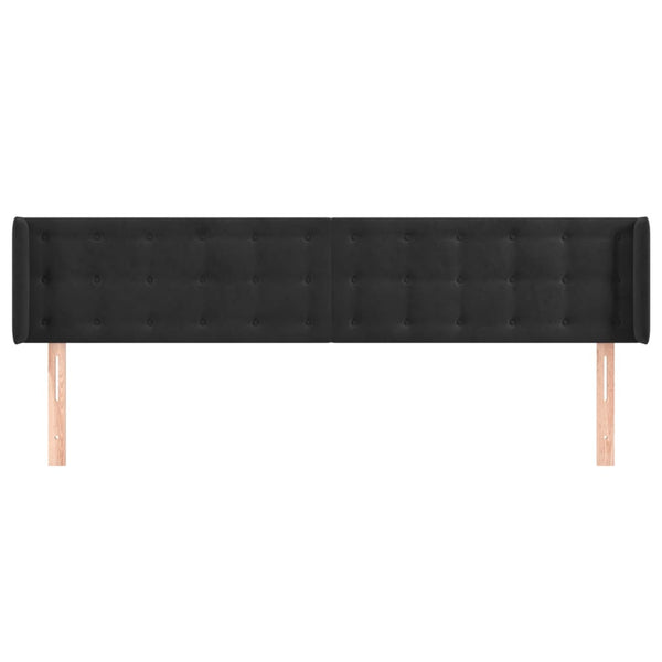 vidaXL Wingback Headboard Black 203x16x78/88 cm Velvet