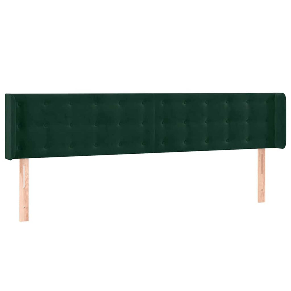 vidaXL Wingback Headboard Dark Green 203x16x78/88 cm Velvet