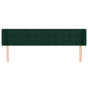 vidaXL Wingback Headboard Dark Green 203x16x78/88 cm Velvet