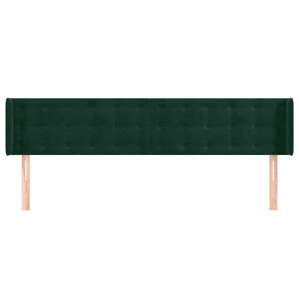 vidaXL Wingback Headboard Dark Green 203x16x78/88 cm Velvet
