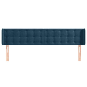 vidaXL Wingback Headboard Dark Blue 203x16x78/88 cm Velvet