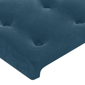 vidaXL Wingback Headboard Dark Blue 203x16x78/88 cm Velvet