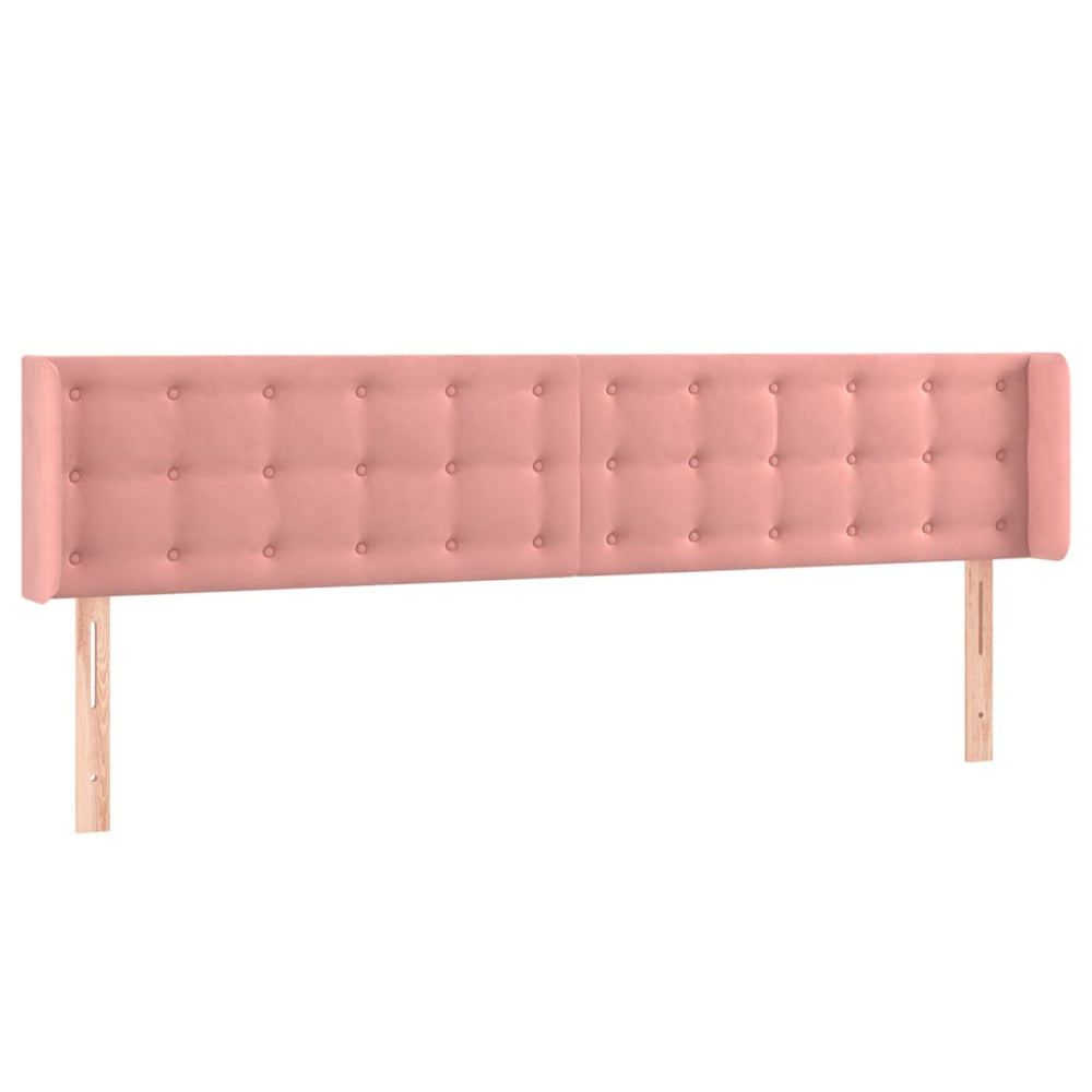 vidaXL Wingback Headboard Pink 203x16x78/88 cm Velvet