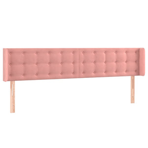 vidaXL Wingback Headboard Pink 203x16x78/88 cm Velvet