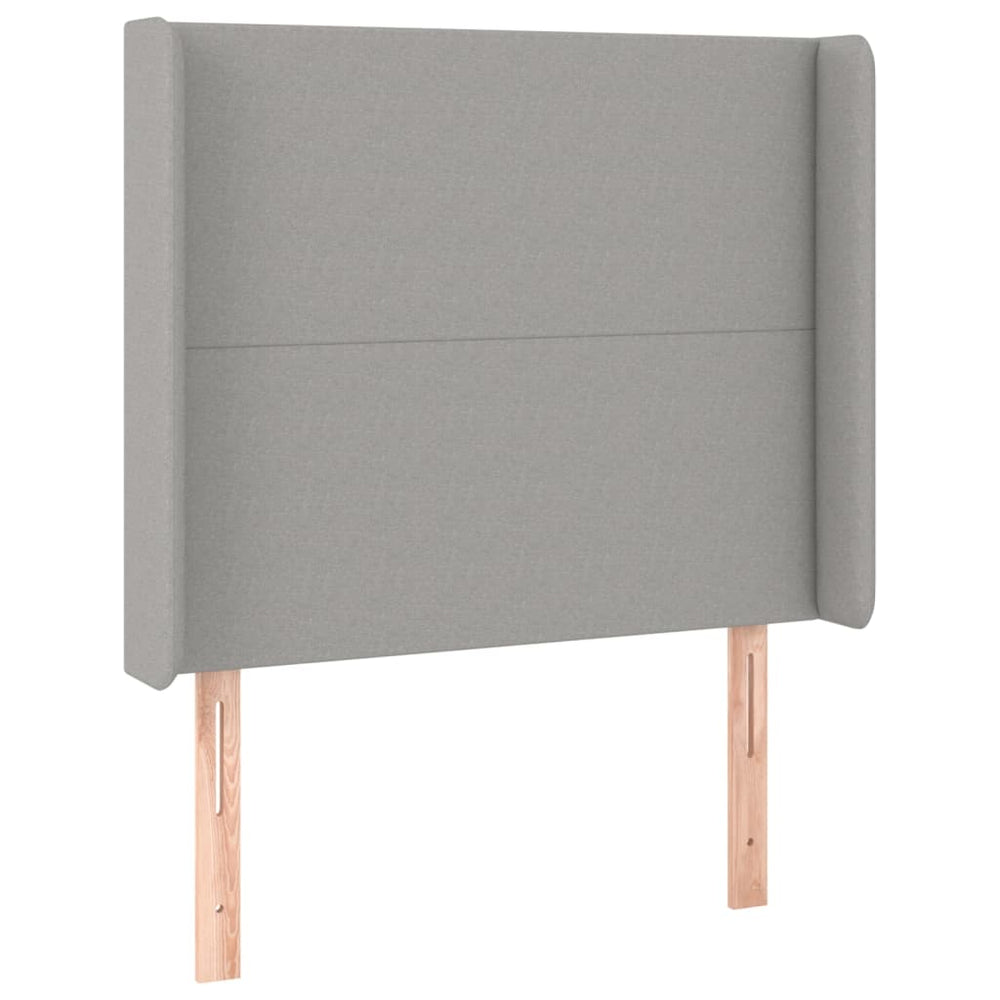vidaXL Wingback Headboard Light Grey 83x16x118/128 cm Fabric