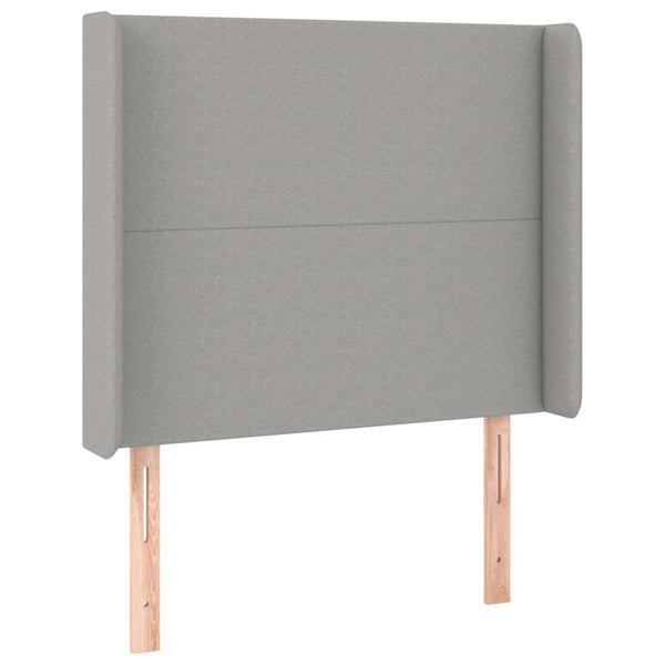 vidaXL Wingback Headboard Light Grey 83x16x118/128 cm Fabric