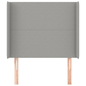 vidaXL Wingback Headboard Light Grey 83x16x118/128 cm Fabric