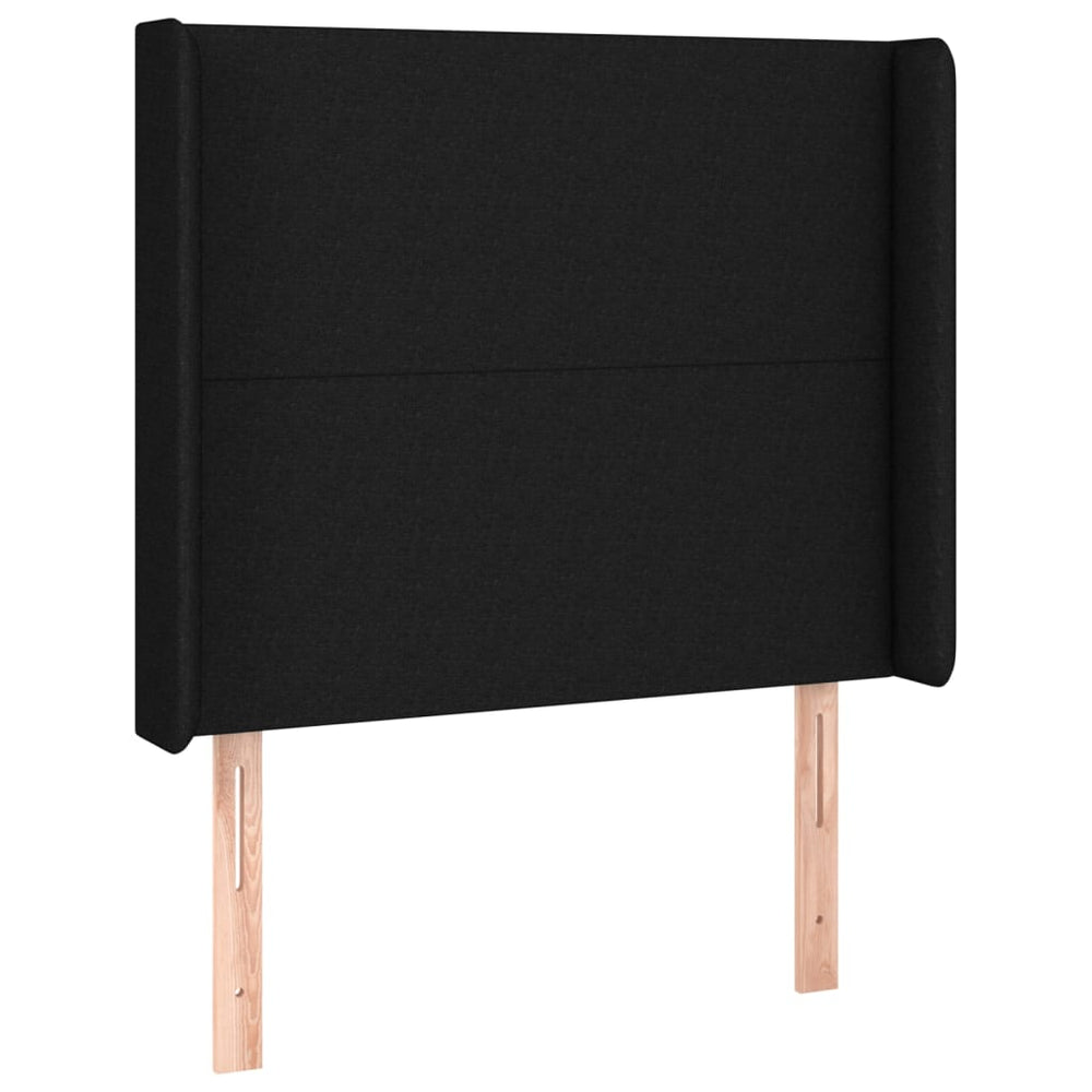 vidaXL Wingback Headboard Black 83x16x118/128 cm Fabric