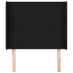 vidaXL Wingback Headboard Black 83x16x118/128 cm Fabric