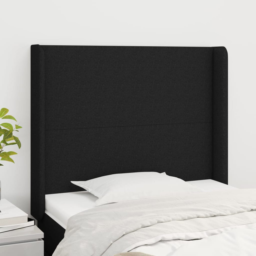 vidaXL Wingback Headboard Black 83x16x118/128 cm Fabric