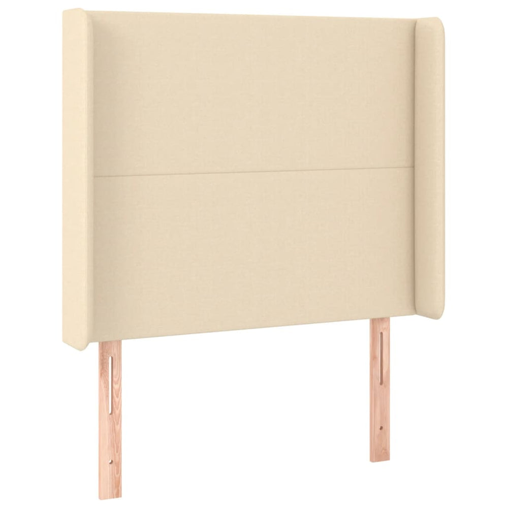 vidaXL Wingback Headboard Cream 83x16x118/128 cm Fabric
