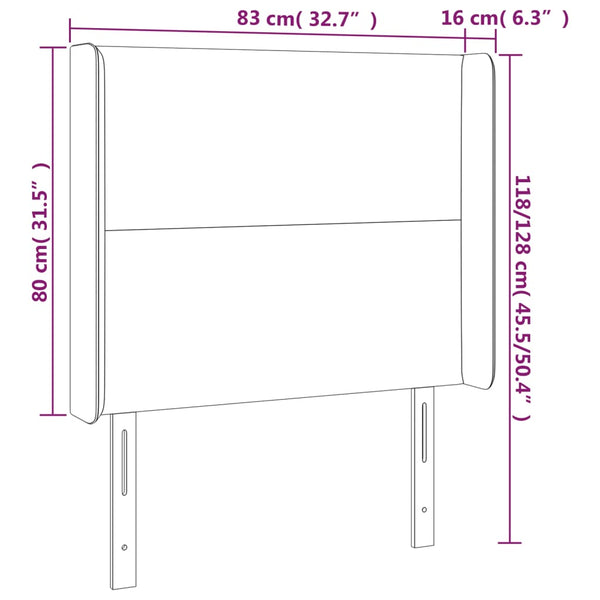 vidaXL Wingback Headboard Cream 83x16x118/128 cm Fabric