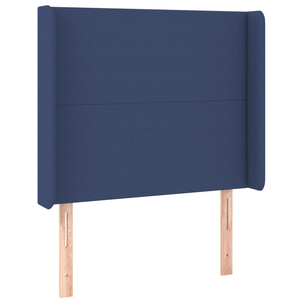 vidaXL Wingback Headboard Blue 83x16x118/128 cm Fabric