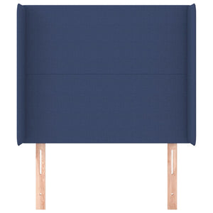 vidaXL Wingback Headboard Blue 83x16x118/128 cm Fabric