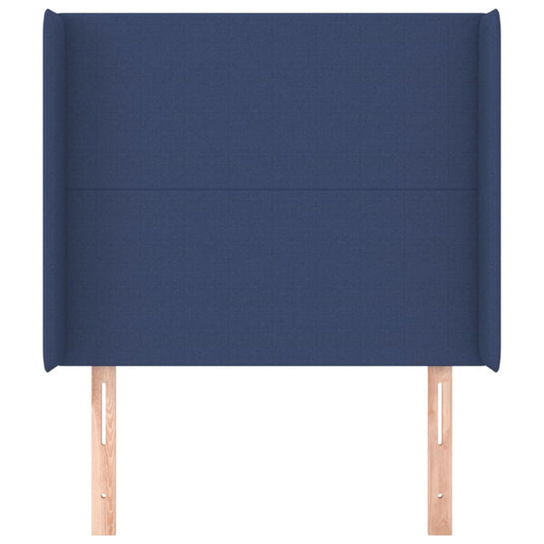 vidaXL Wingback Headboard Blue 83x16x118/128 cm Fabric