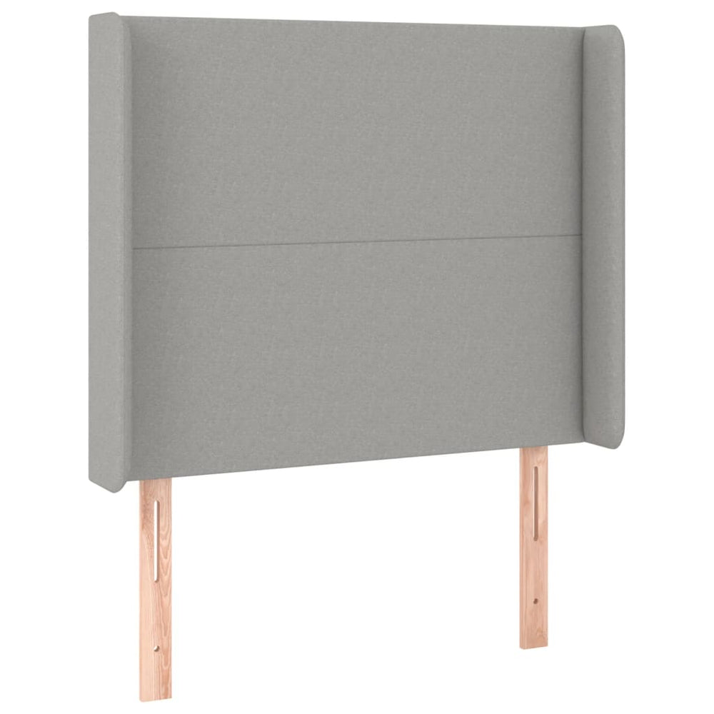 vidaXL Wingback Headboard Light Grey 93x16x118/128 cm Fabric