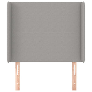 vidaXL Wingback Headboard Light Grey 93x16x118/128 cm Fabric