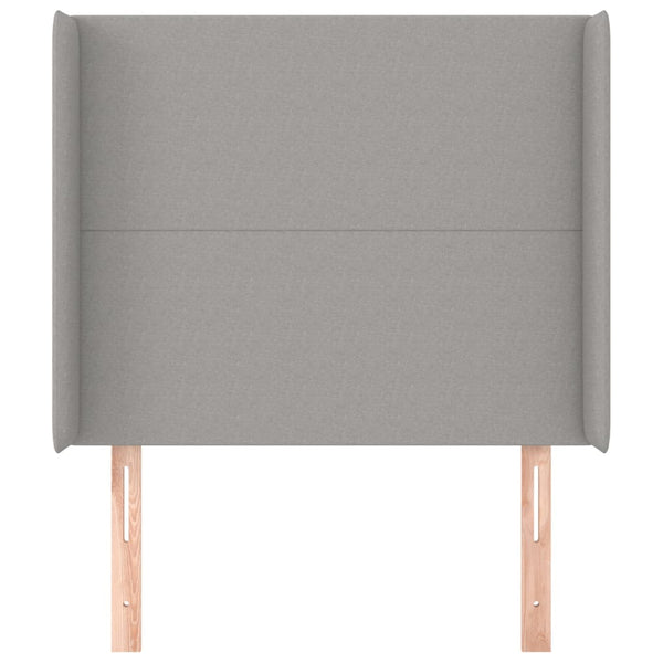vidaXL Wingback Headboard Light Grey 93x16x118/128 cm Fabric