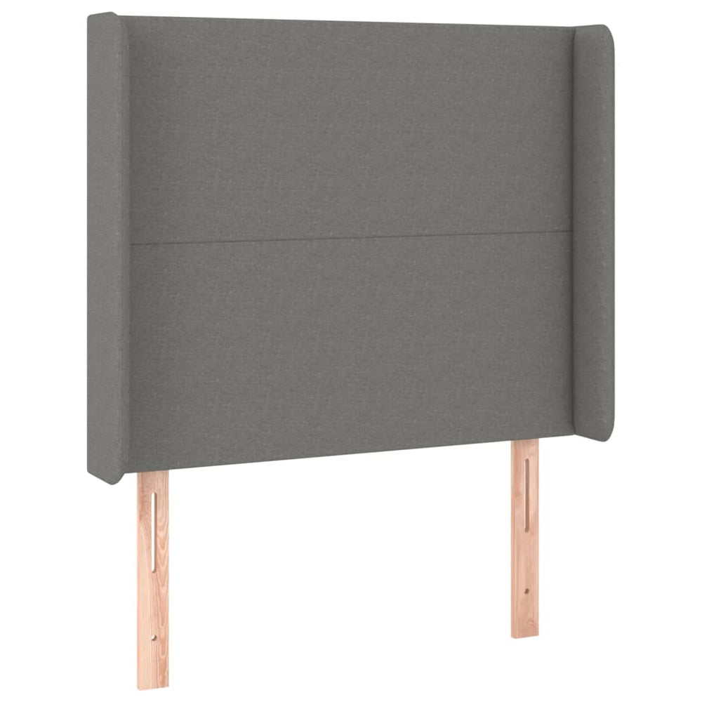 vidaXL Wingback Headboard Dark Grey 93x16x118/128 cm Fabric