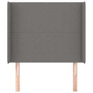 vidaXL Wingback Headboard Dark Grey 93x16x118/128 cm Fabric