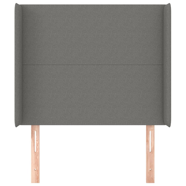 vidaXL Wingback Headboard Dark Grey 93x16x118/128 cm Fabric